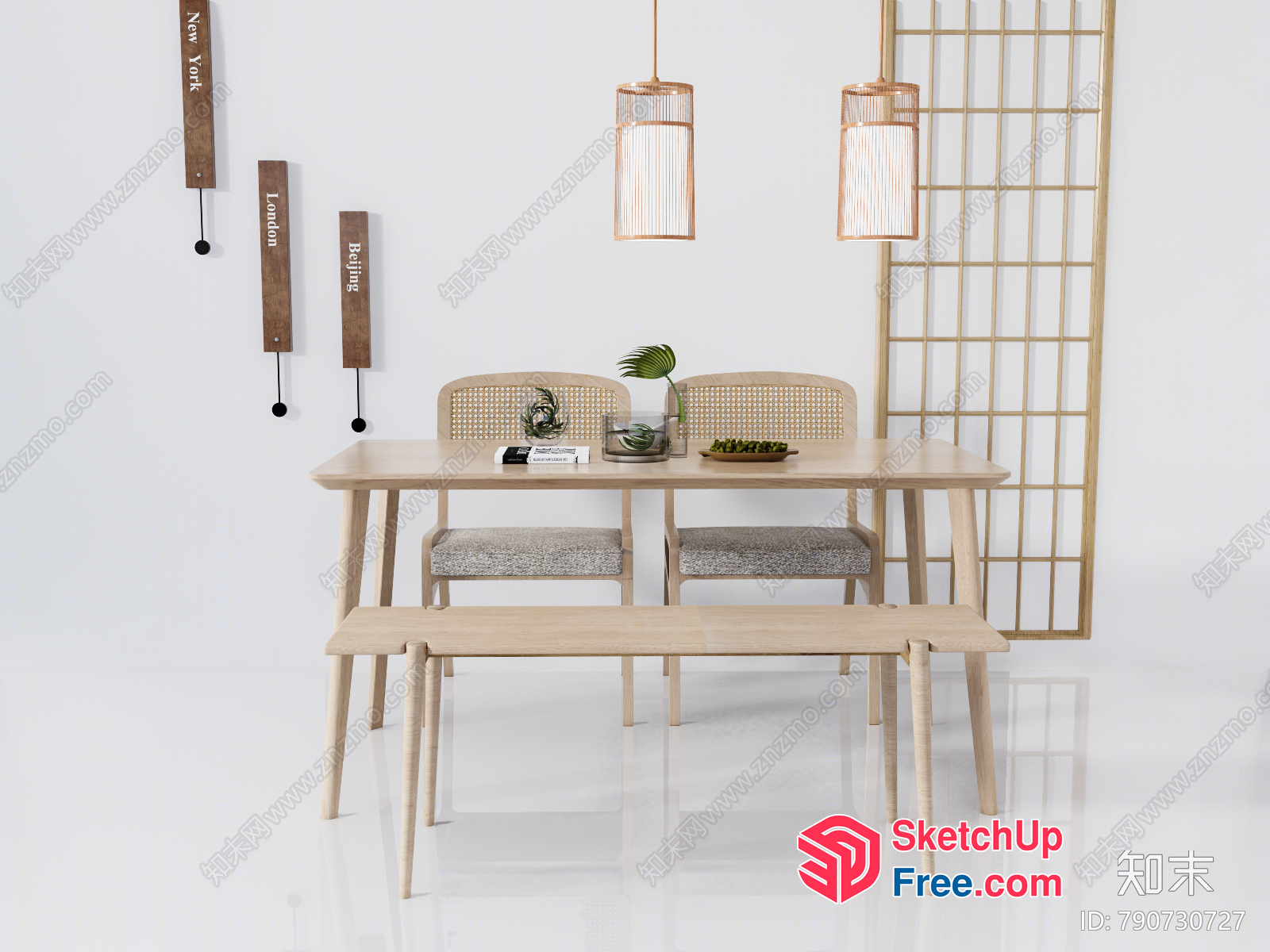 Modern Minimalist Dining Room Interior 3D SketchUp File