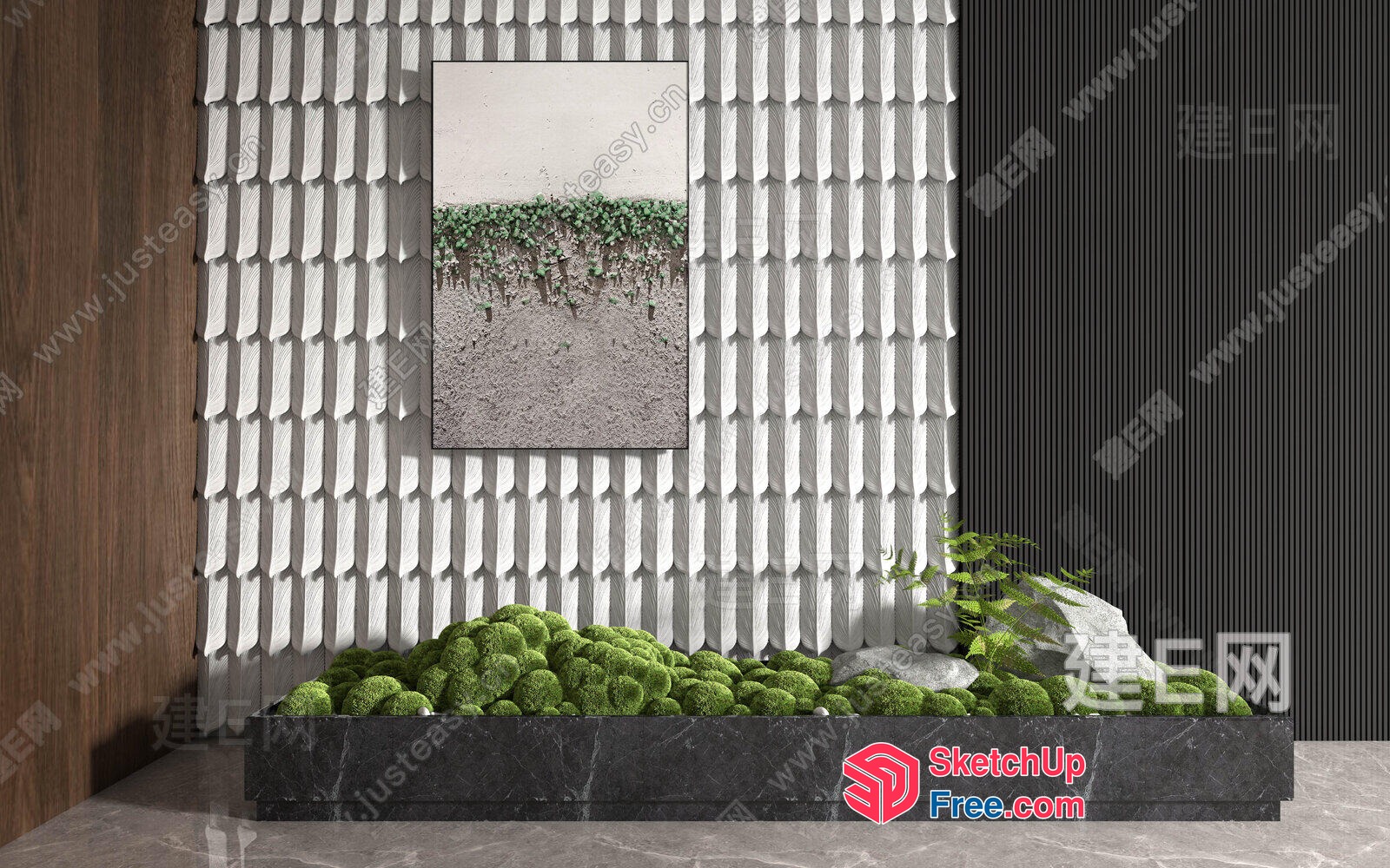 Modern Japanese-Style Interior Design With Natural Elements 3D SketchUp File
