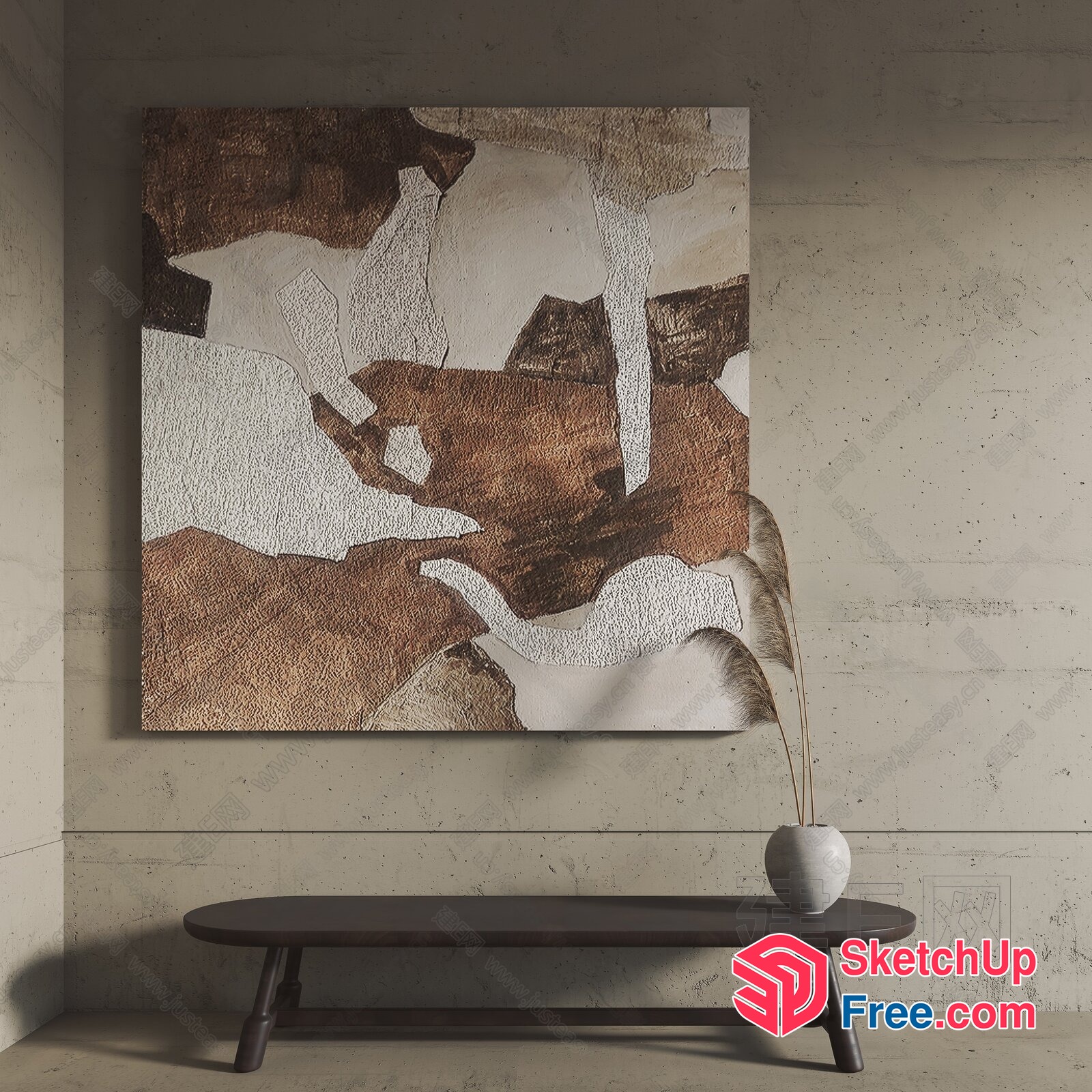 Abstract Art Piece With Earthy Tones And Textured Elements 3D SketchUp File