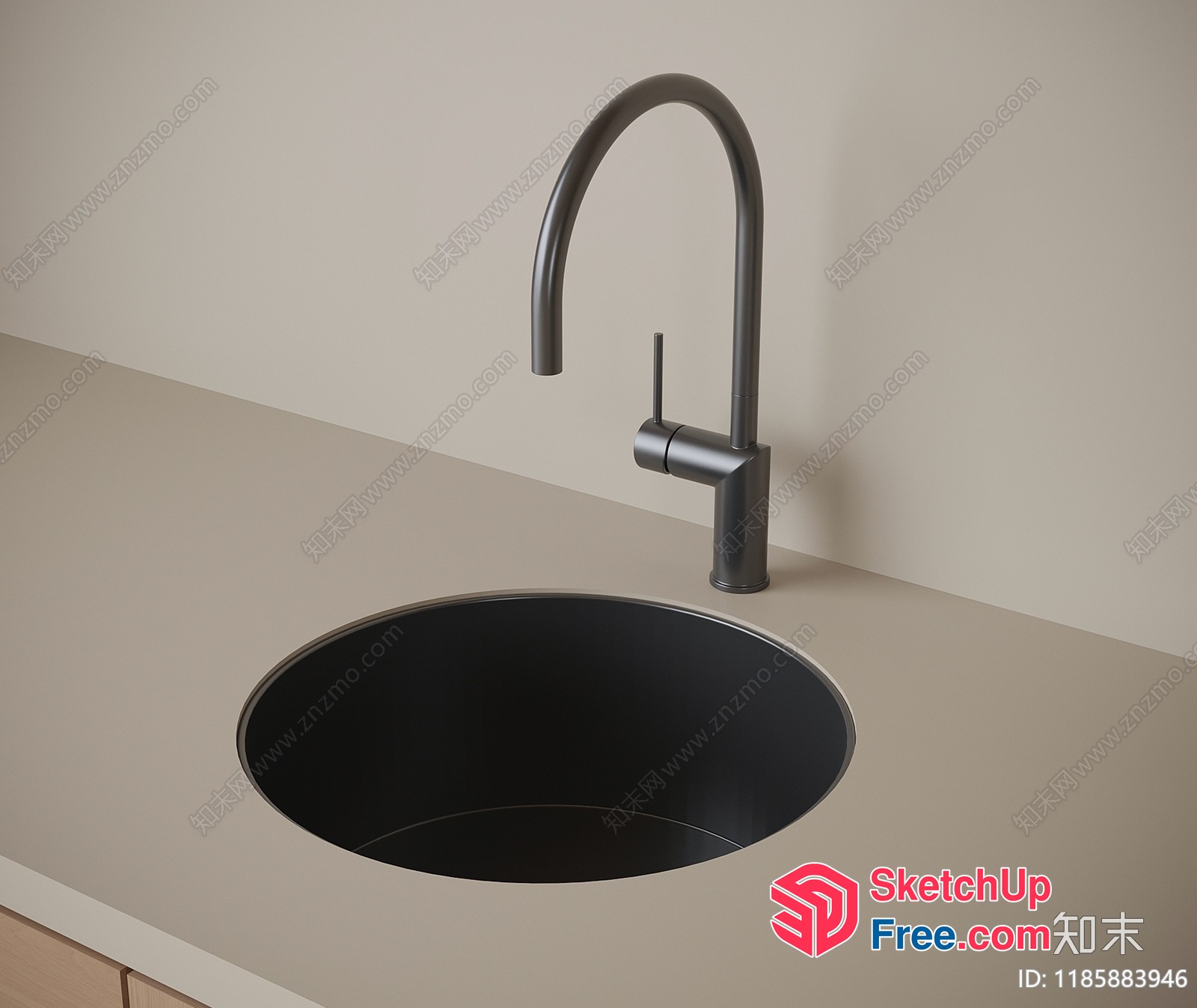 Modern Kitchen Sink And Faucet 3D SketchUp File