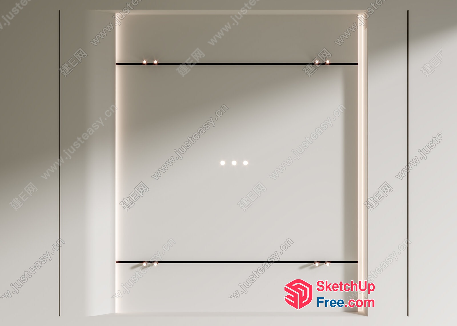 Simple Glass Wall Partition 3D SketchUp File