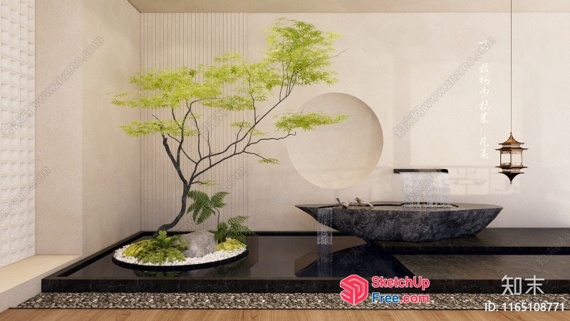 Serene Japanese-Inspired Interior 3D SketchUp File