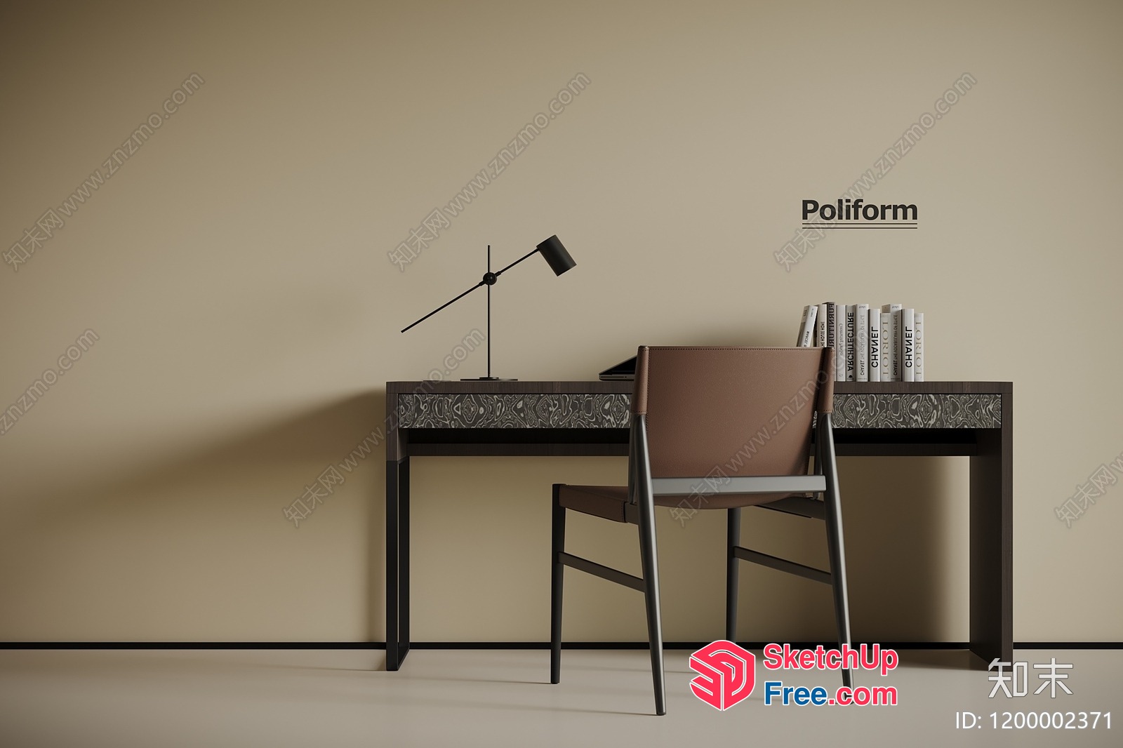 Minimalist Study Room With Poliform Furniture 3D SketchUp File