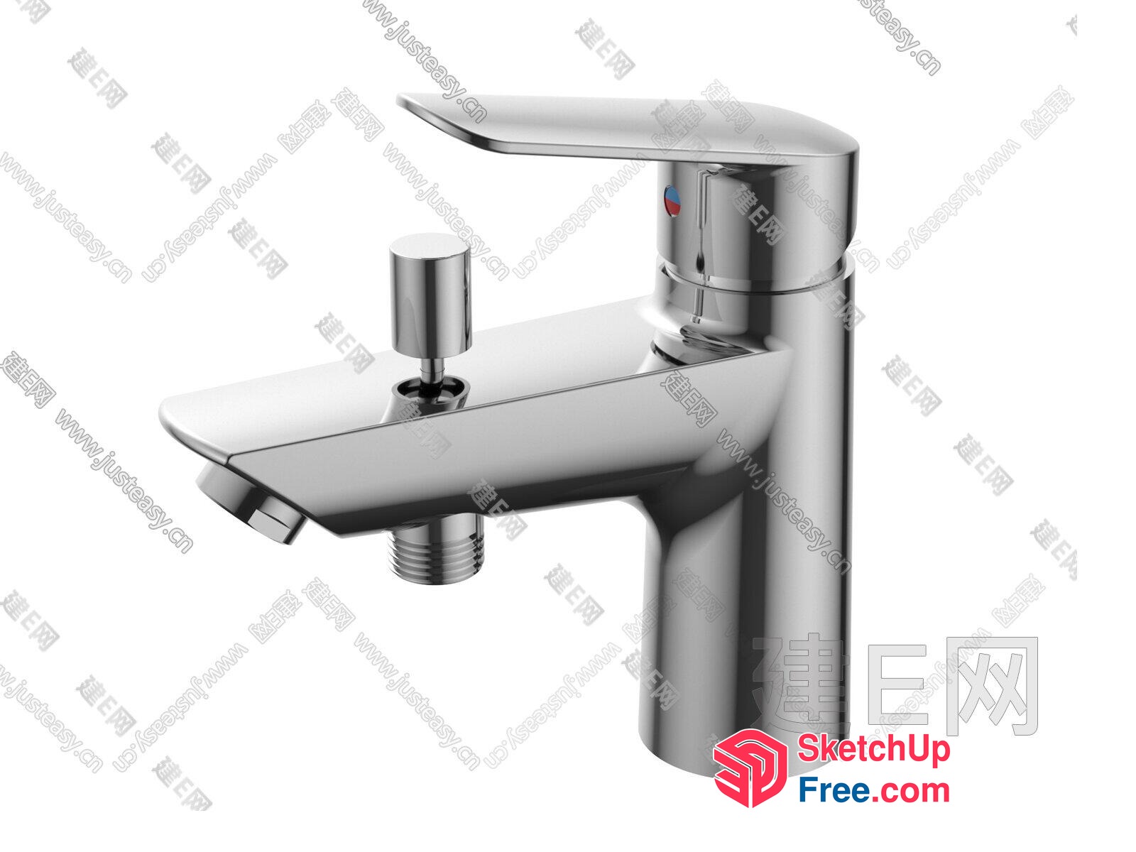 Modern Silver Faucet With Sleek Design 3D SketchUp File