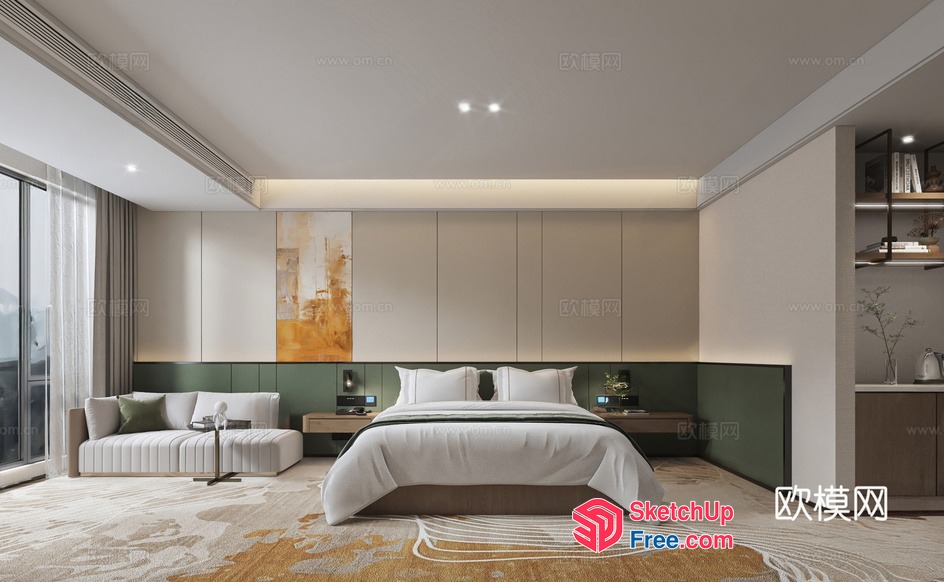 Modern Luxury Bedroom Interior 3D SketchUp File