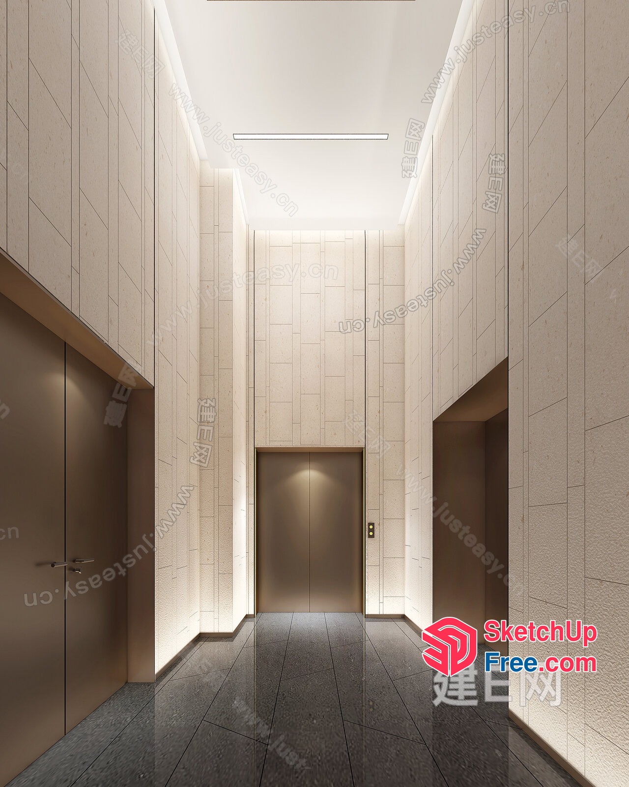 Elevator And Stairway Interior Design 3D SketchUp File