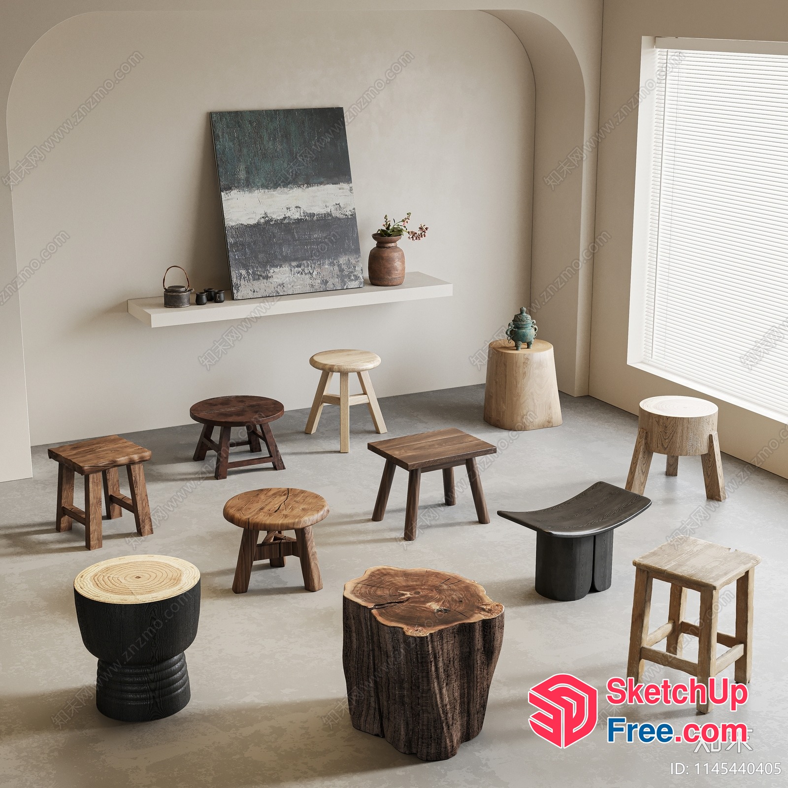 Unique Stools And Tables Collection 3D SketchUp File