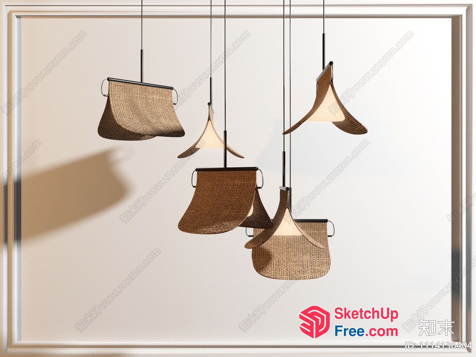 Suspended Woven Light Fixtures 3D SketchUp File