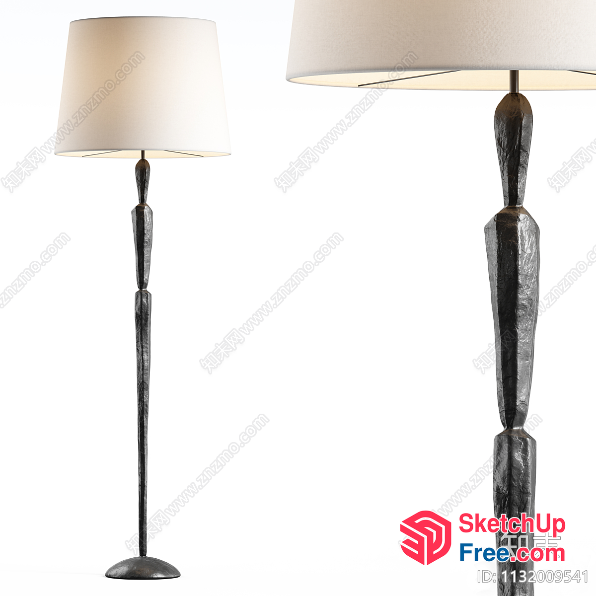 Floor Lamp With Creamy Shade 3D SketchUp File