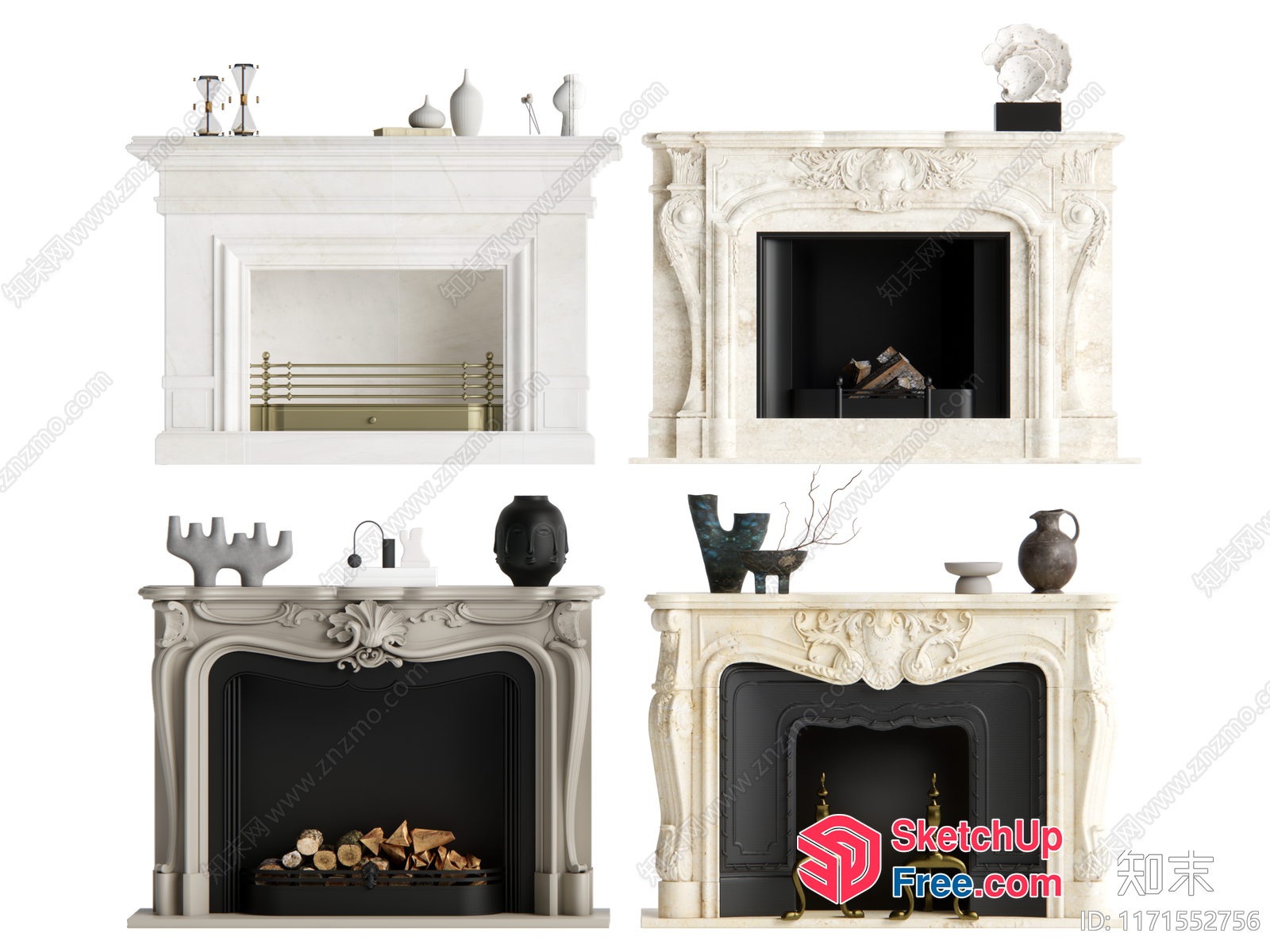Classic Fireplace Designs 3D SketchUp File