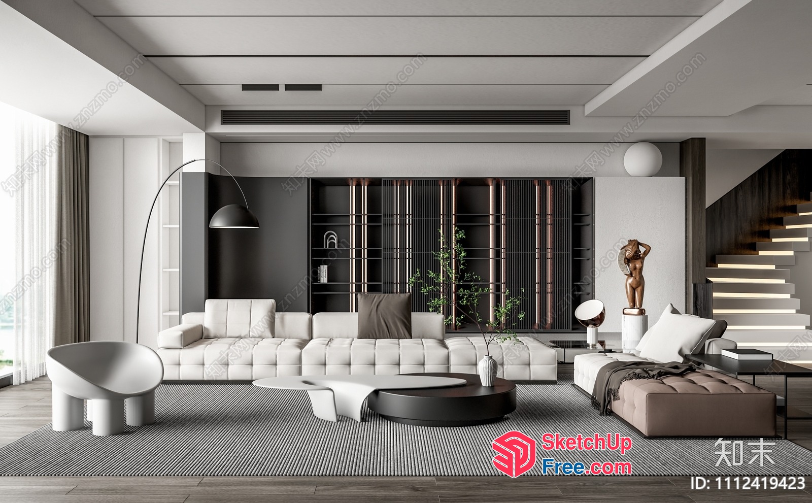 Modern Minimalist Living Room Design With Sleek Furniture And Decor 3D SketchUp File