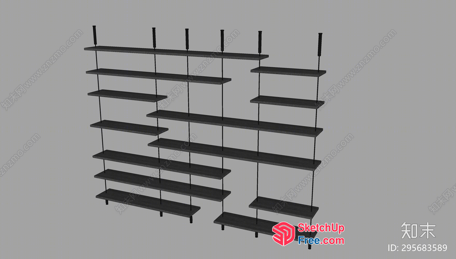 Black Metal Shelf Display 3D SketchUp File