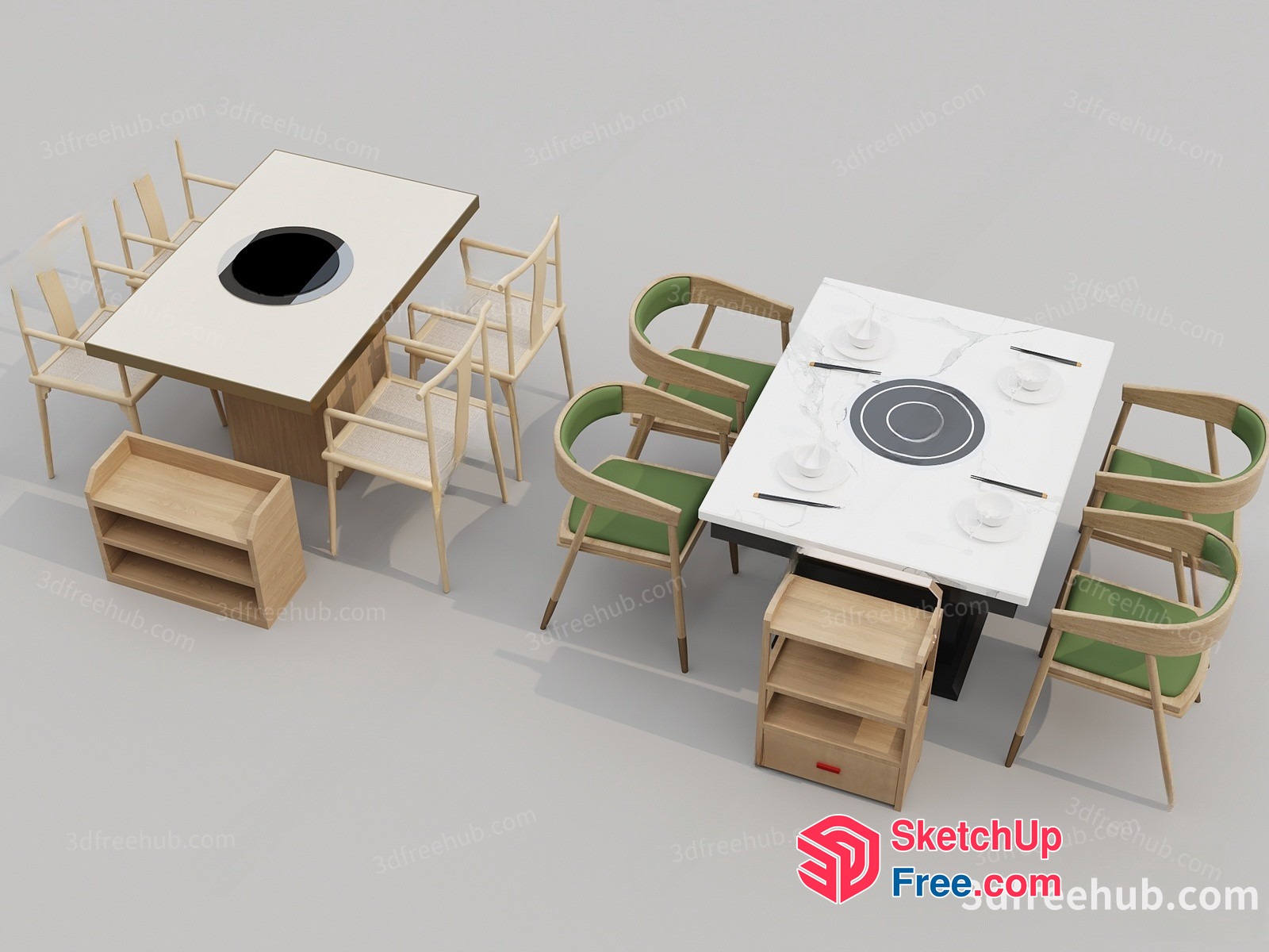 Modern Dining Tables And Chairs 3D SketchUp File