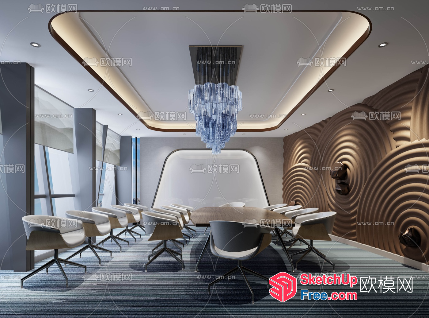 Elegant Conference Room With Modern Decor 3D SketchUp File