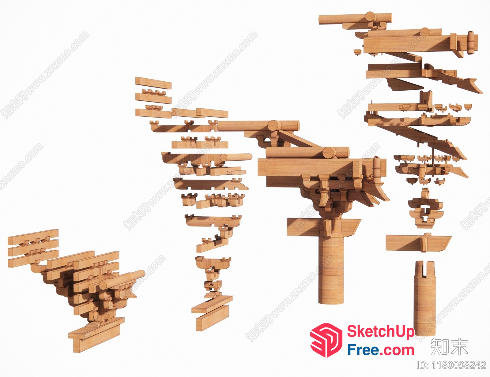 Ornate Wooden Staircase Design 3D SketchUp File