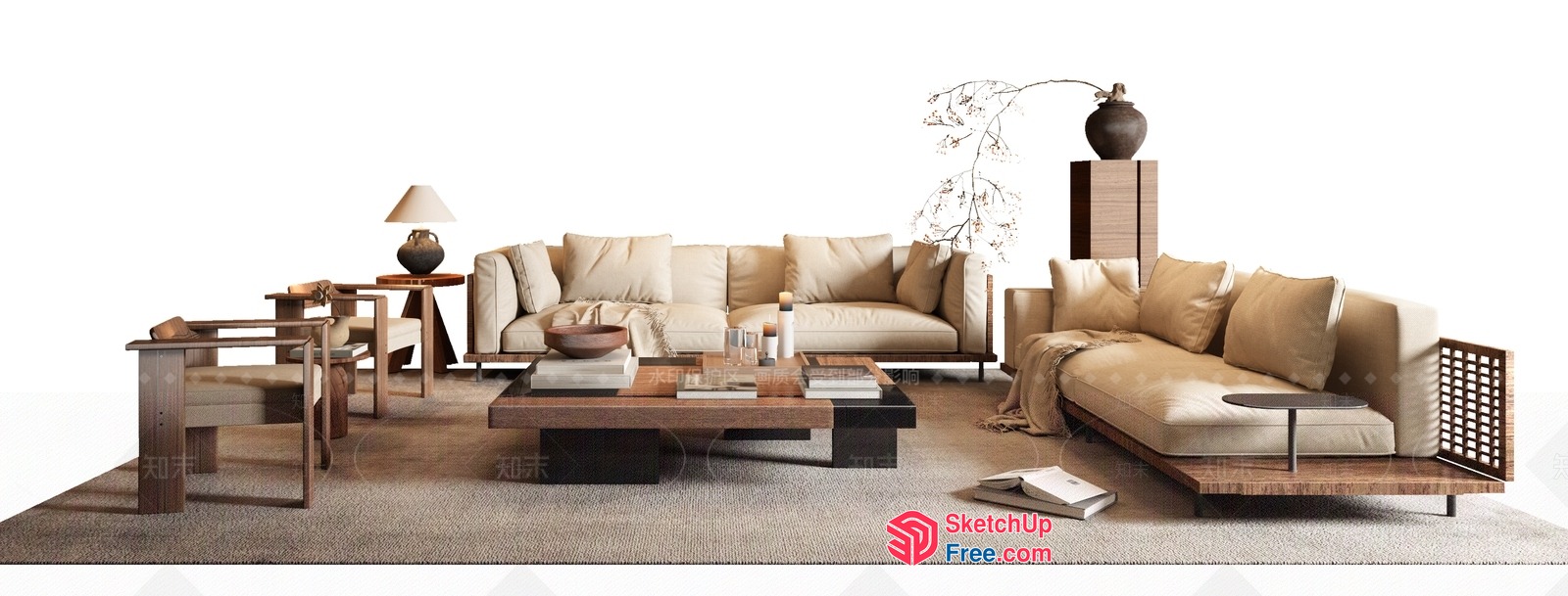 Modern Minimalist Living Room Interior 3D SketchUp File