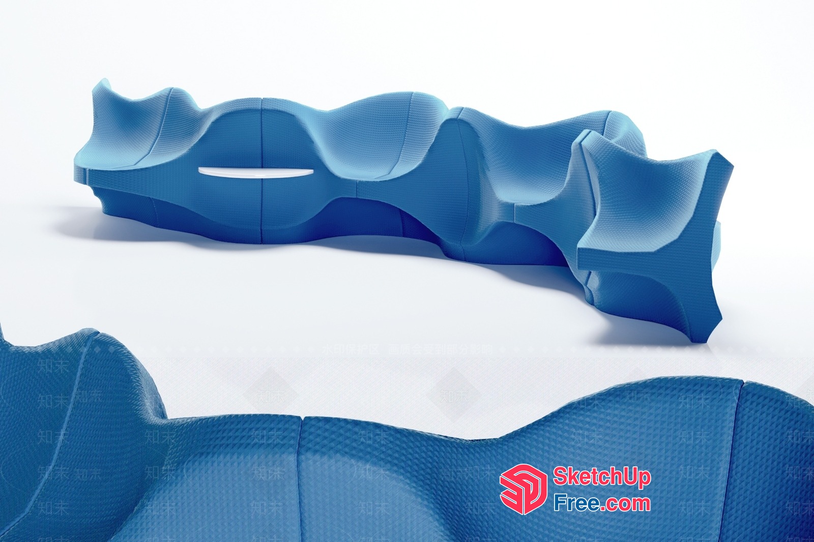 Blue Wavy Furniture Pieces 3D SketchUp File