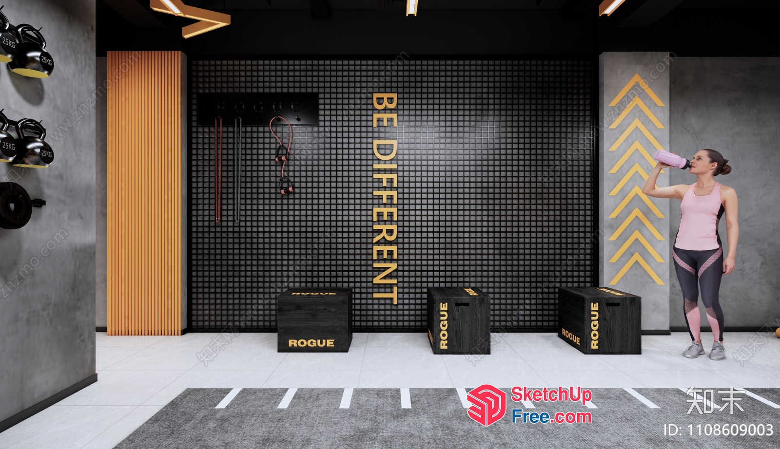 Be Different Gym Interior 3D SketchUp File