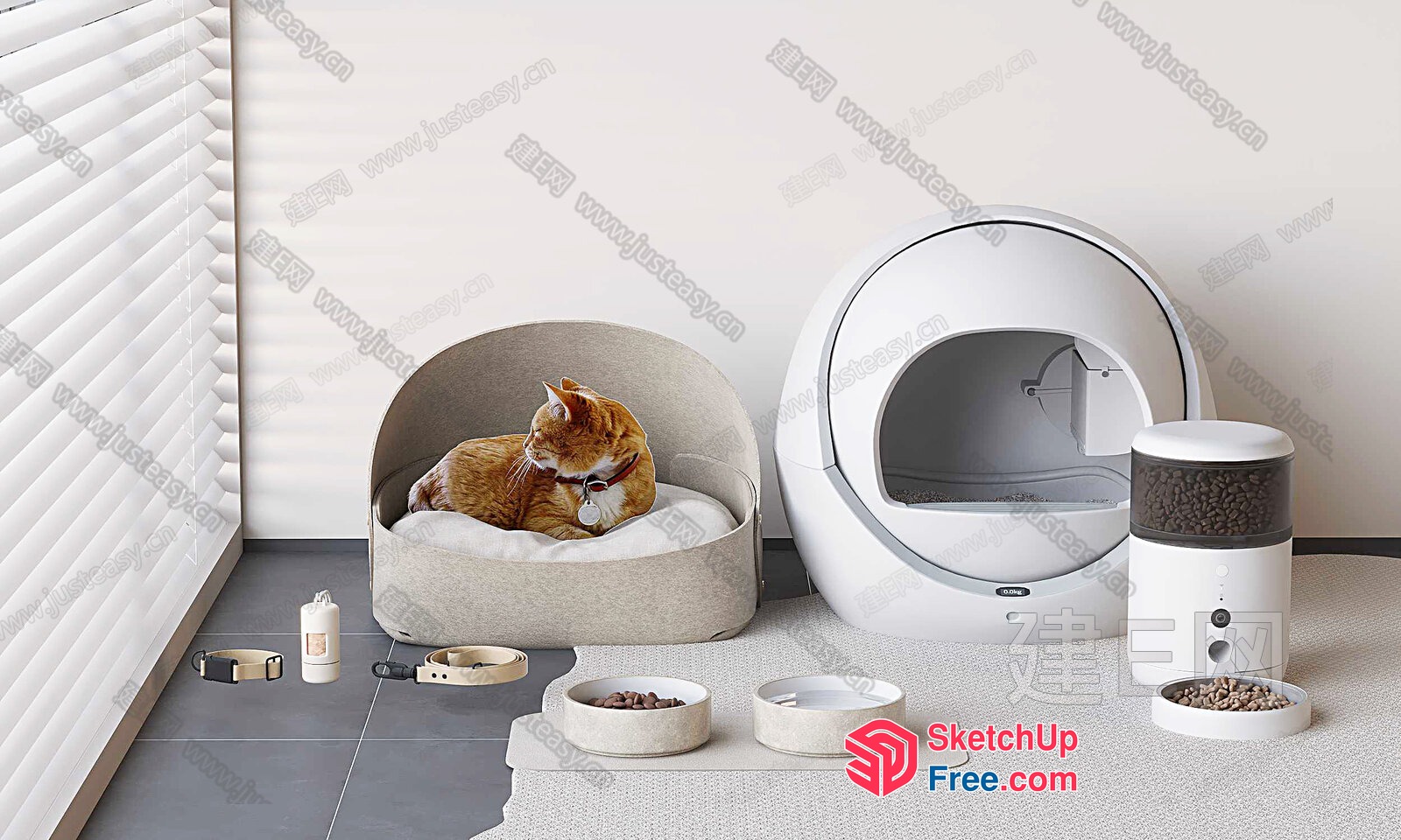 Modern Cat-Friendly Interior Design 3D SketchUp File