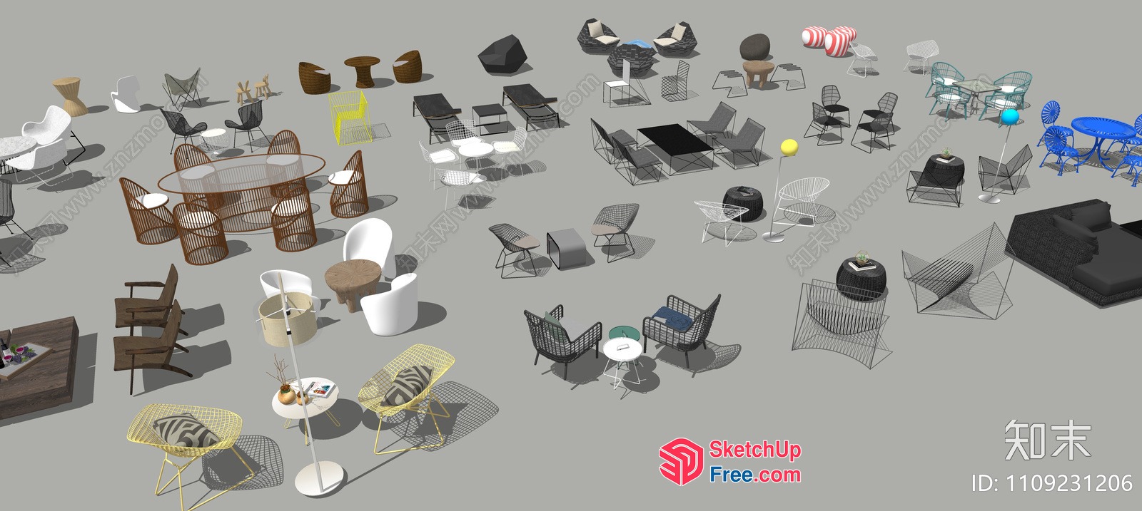 3D Furniture Models In Various Styles And Colors 3D SketchUp File