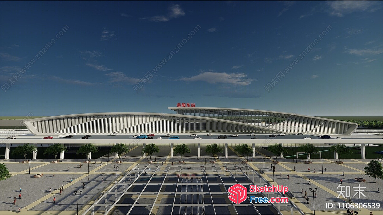 Futuristic Airport Terminal 3D SketchUp File