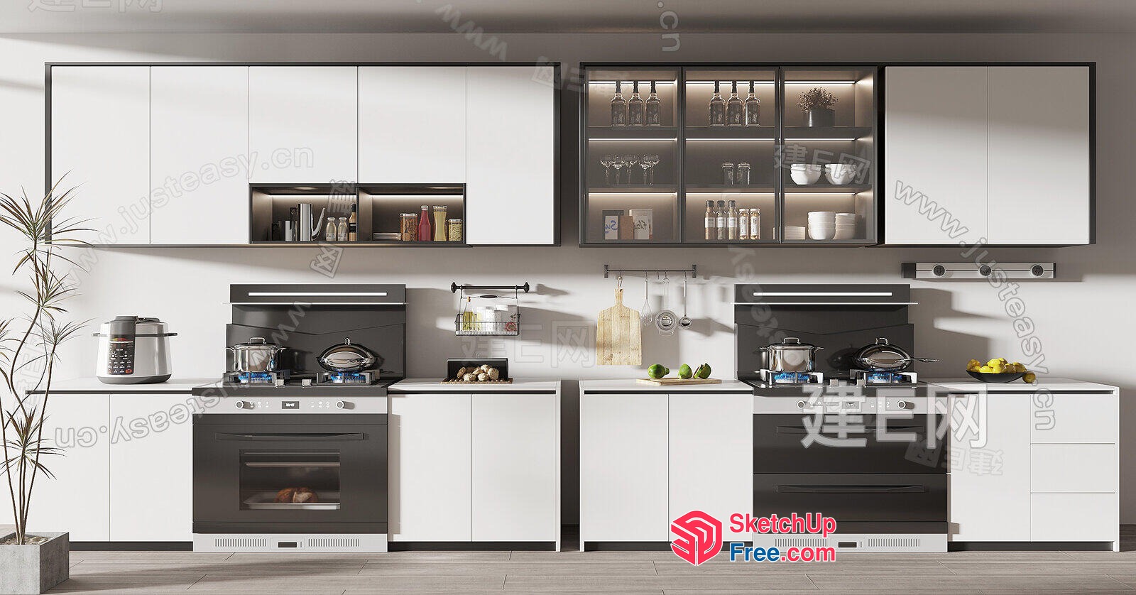 Modern Minimalist Kitchen With Sleek Appliances 3D SketchUp File