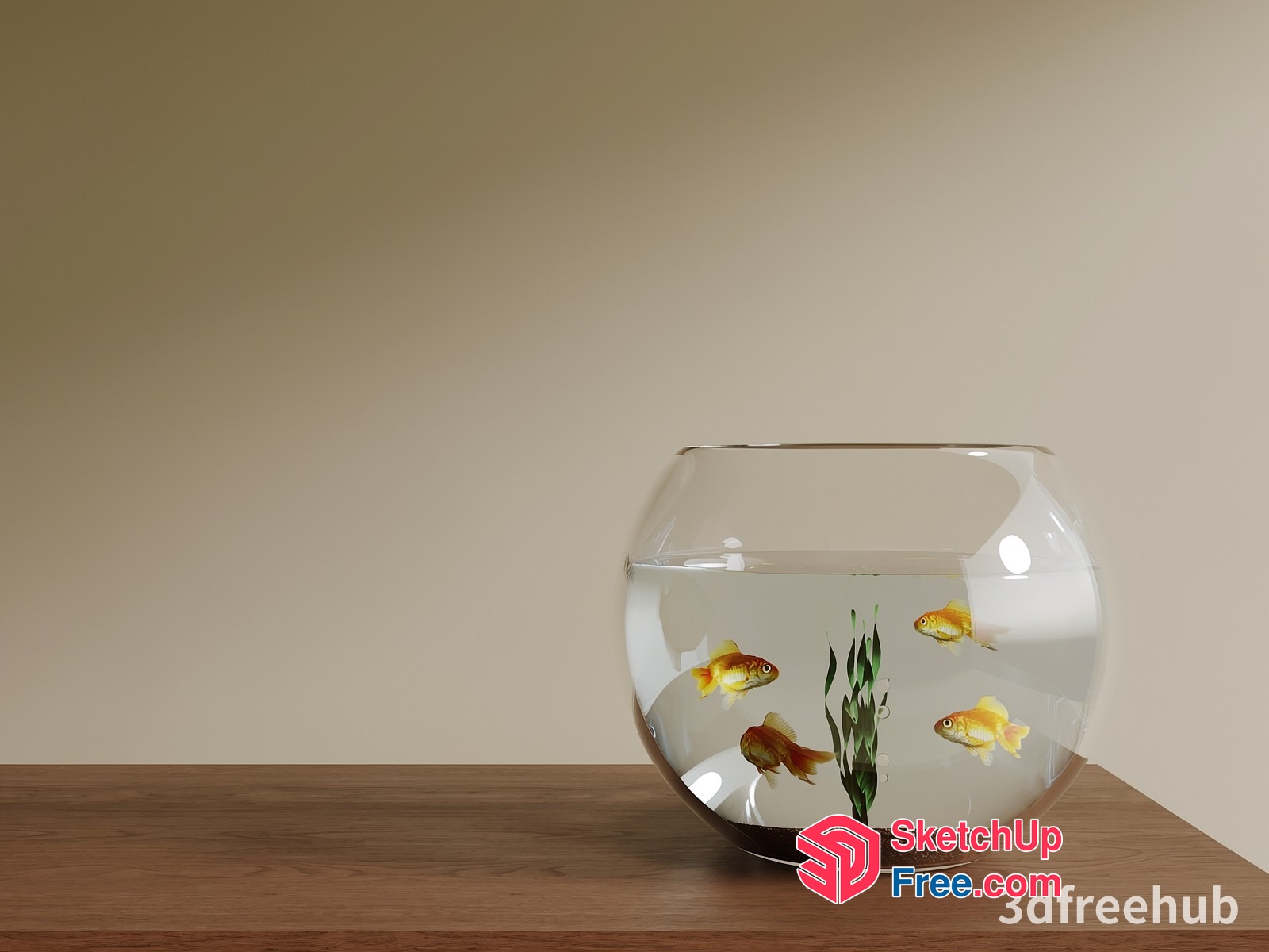 Goldfish In Glass Bowl Interior 3D SketchUp File