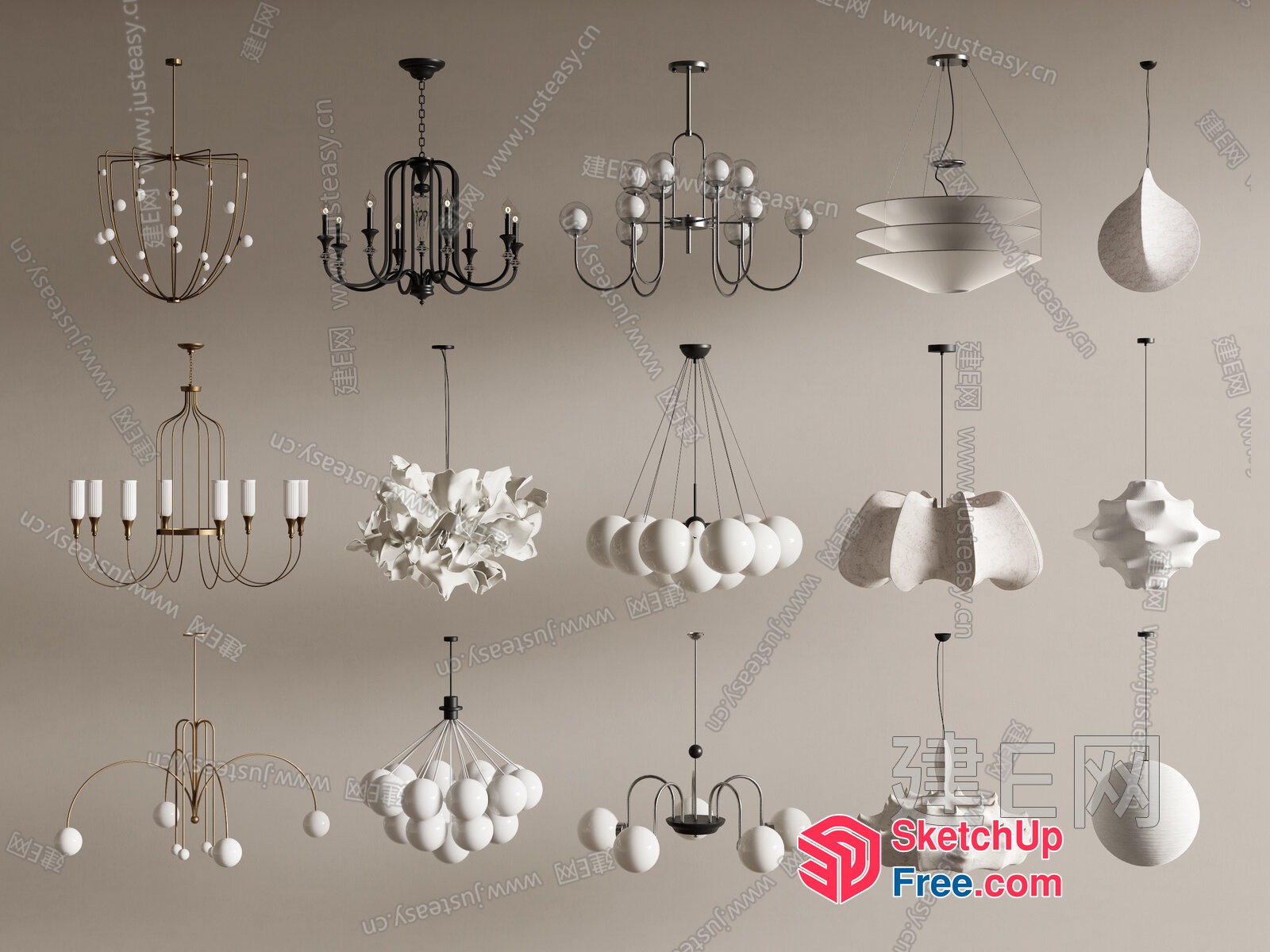 Elegant Modern Lighting Fixtures 3D SketchUp File