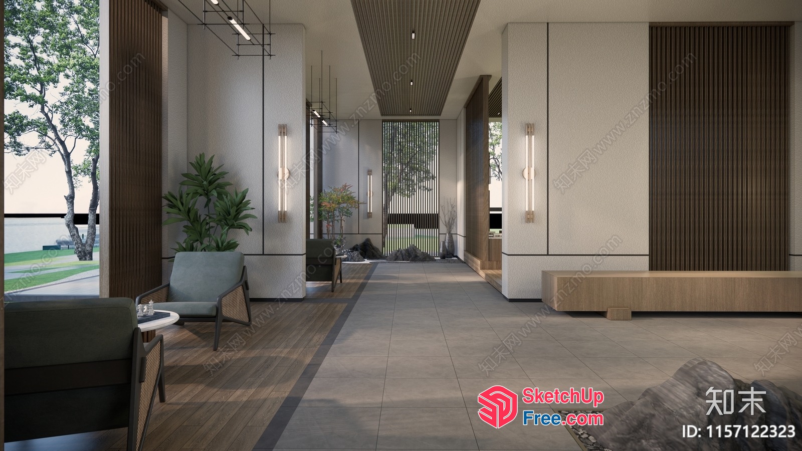 Modern And Natural Interior Design With Natural Light 3D SketchUp File