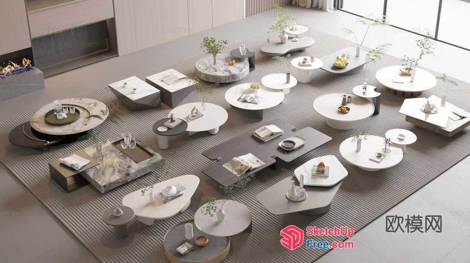Modern Minimalist Living Room Furniture Collection 3D SketchUp File