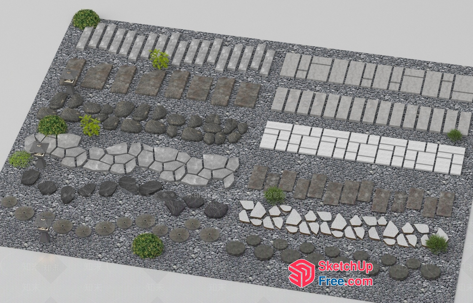 Outdoor Paving Stone Patterns 3D SketchUp File