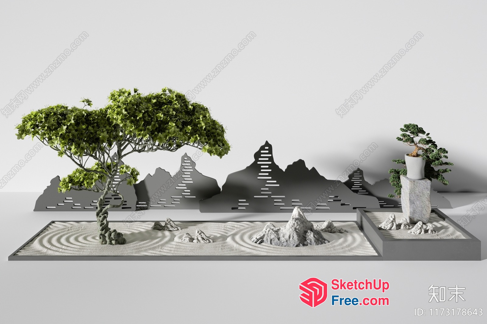 Serene Japanese Zen Garden 3D SketchUp File