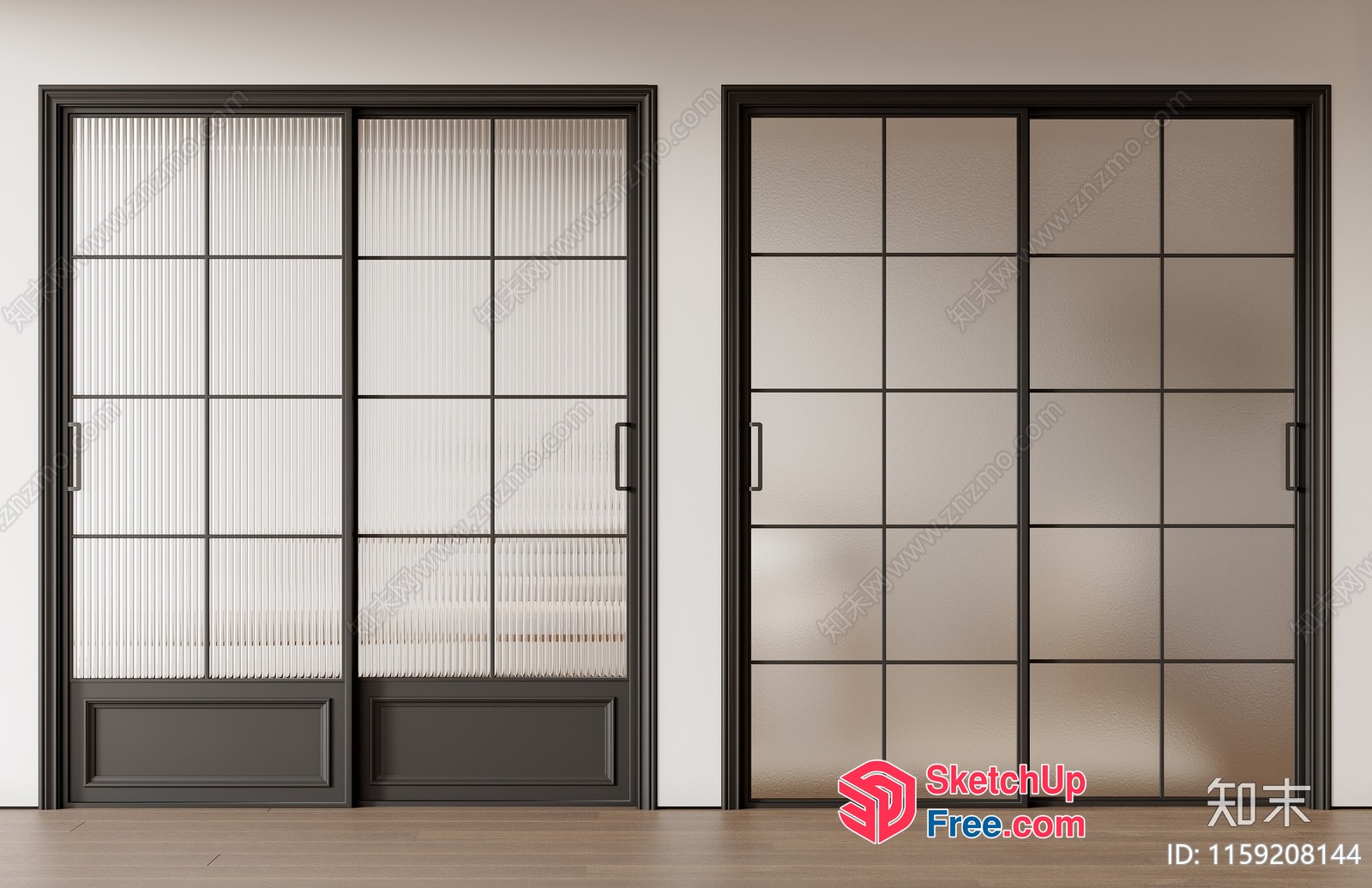 Modern Japanese-Style Sliding Doors 3D SketchUp File