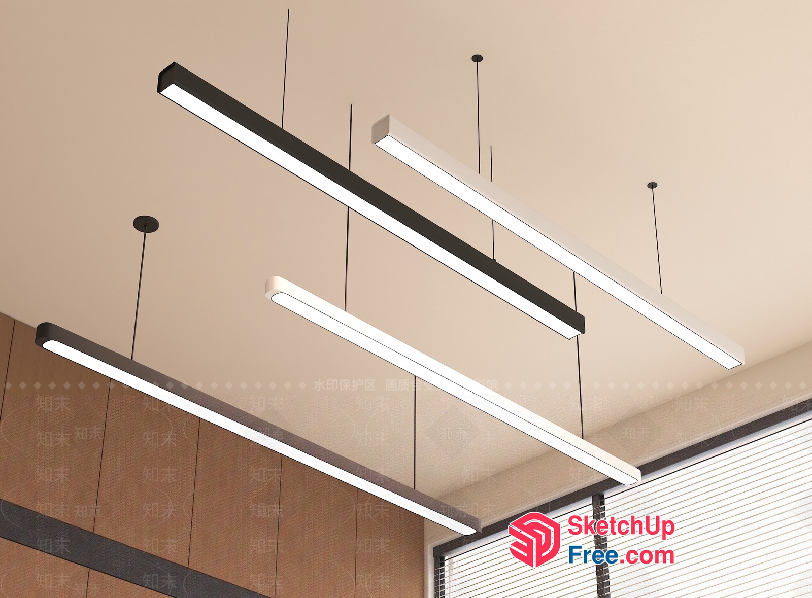 Modern Ceiling Light Fixtures With Sleek Design 3D SketchUp File