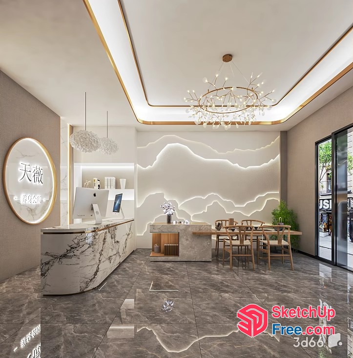 Elegant And Modern Office Interior 3D SketchUp File