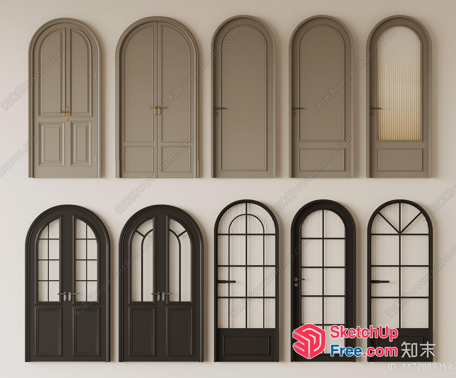 Elegant Arched Door Collection 3D SketchUp File