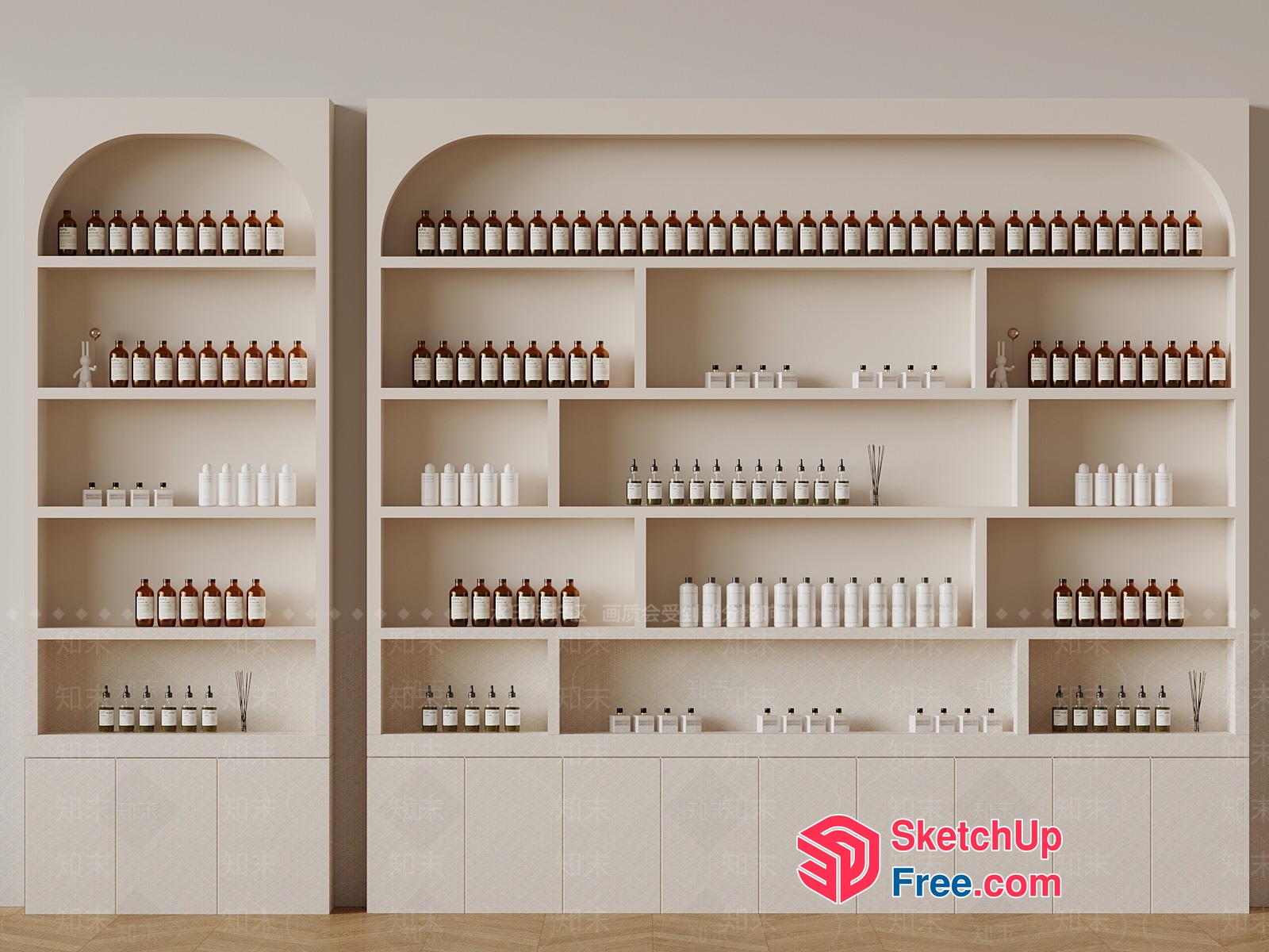 Shelf Of Bottles And Containers 3D SketchUp File