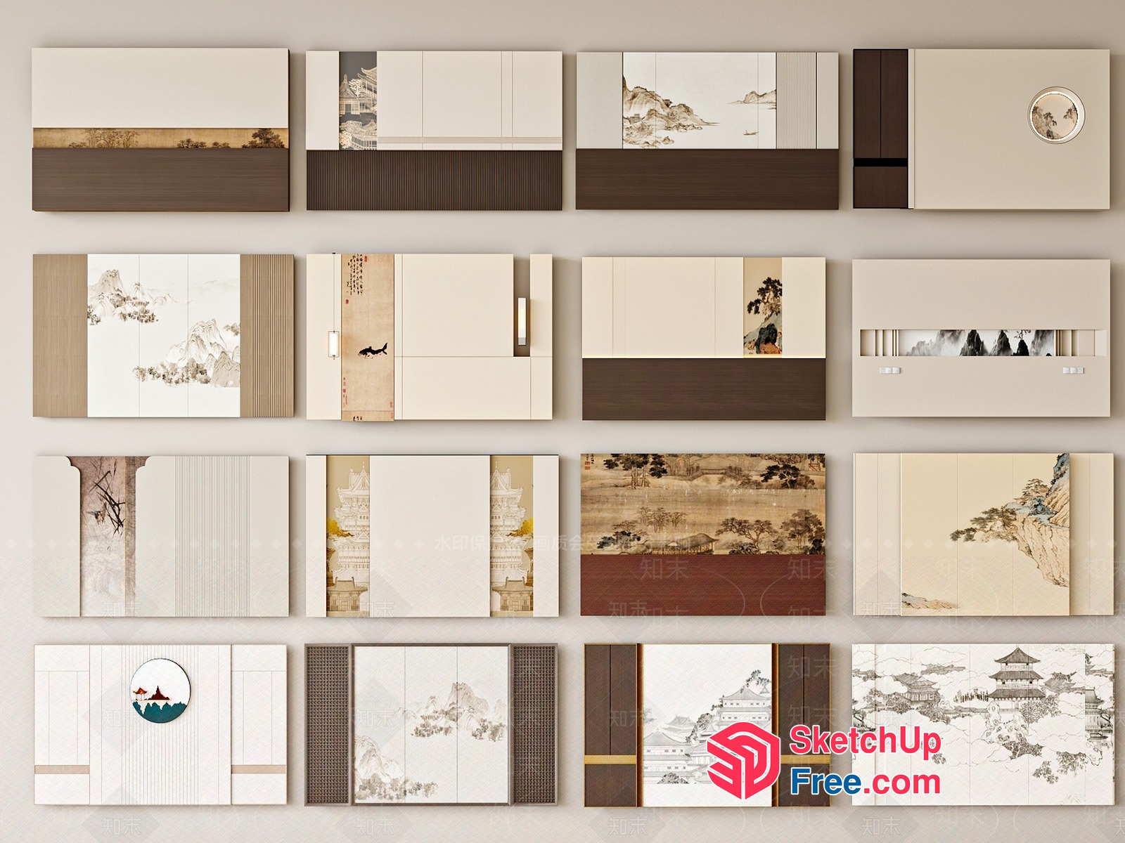 Japanese Style Interior Decor Collection 3D SketchUp File