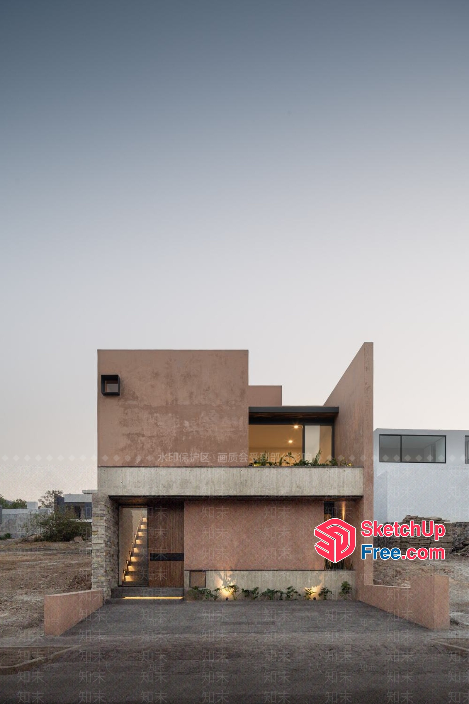 Modern Minimalist Villa Exterior 3D SketchUp File