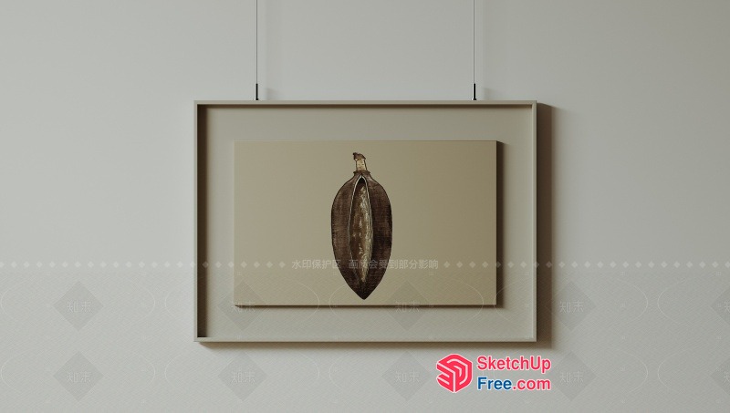 Hanging Picture In A Creamy Style Frame 3D SketchUp File