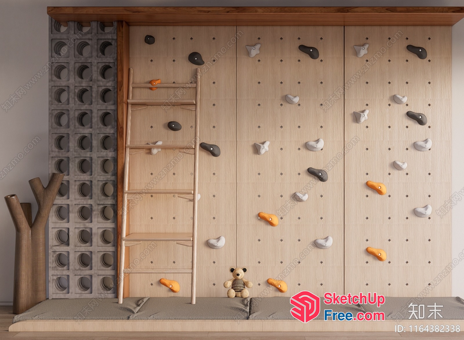 Indoor Climbing Wall And Ladder 3D SketchUp File