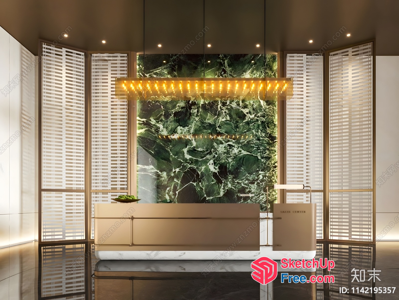 Luxurious Marble And Gold Interior 3D SketchUp File