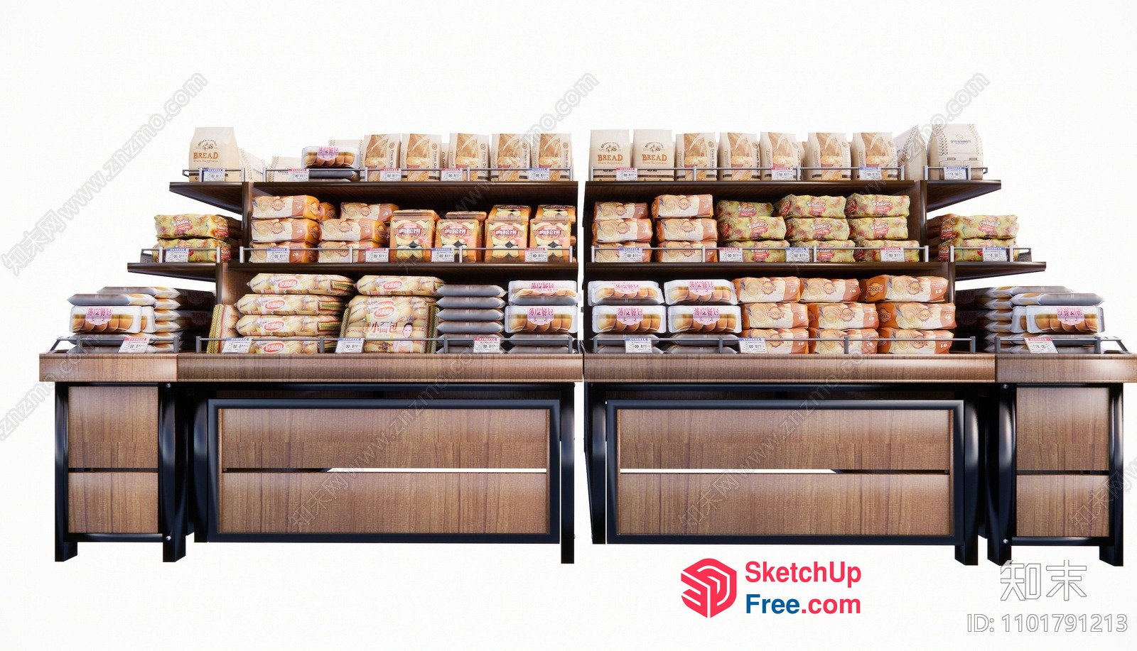 Bread Display Shelves In A Grocery Store 3D SketchUp File