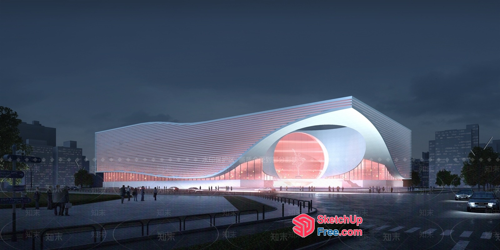 Futuristic Building Exterior Design 3D SketchUp File