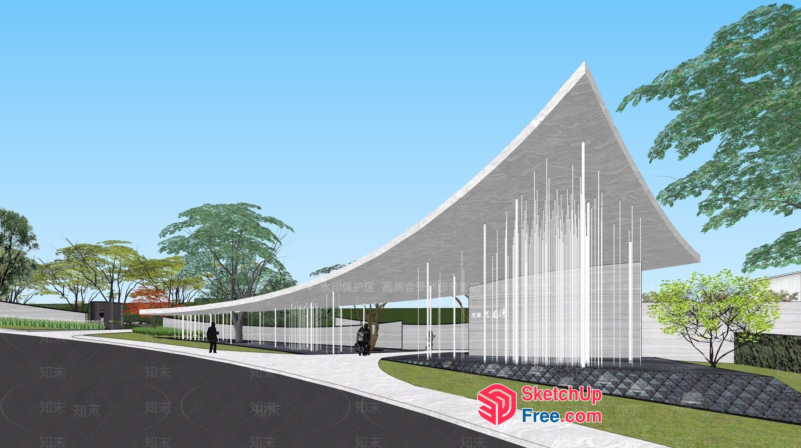 Modern Sleek Contemporary Architecture Building 3D SketchUp File