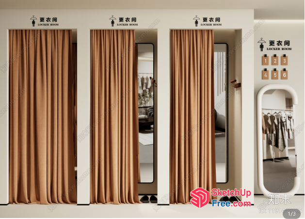 Simple Yet Elegant Locker Room 3D SketchUp File