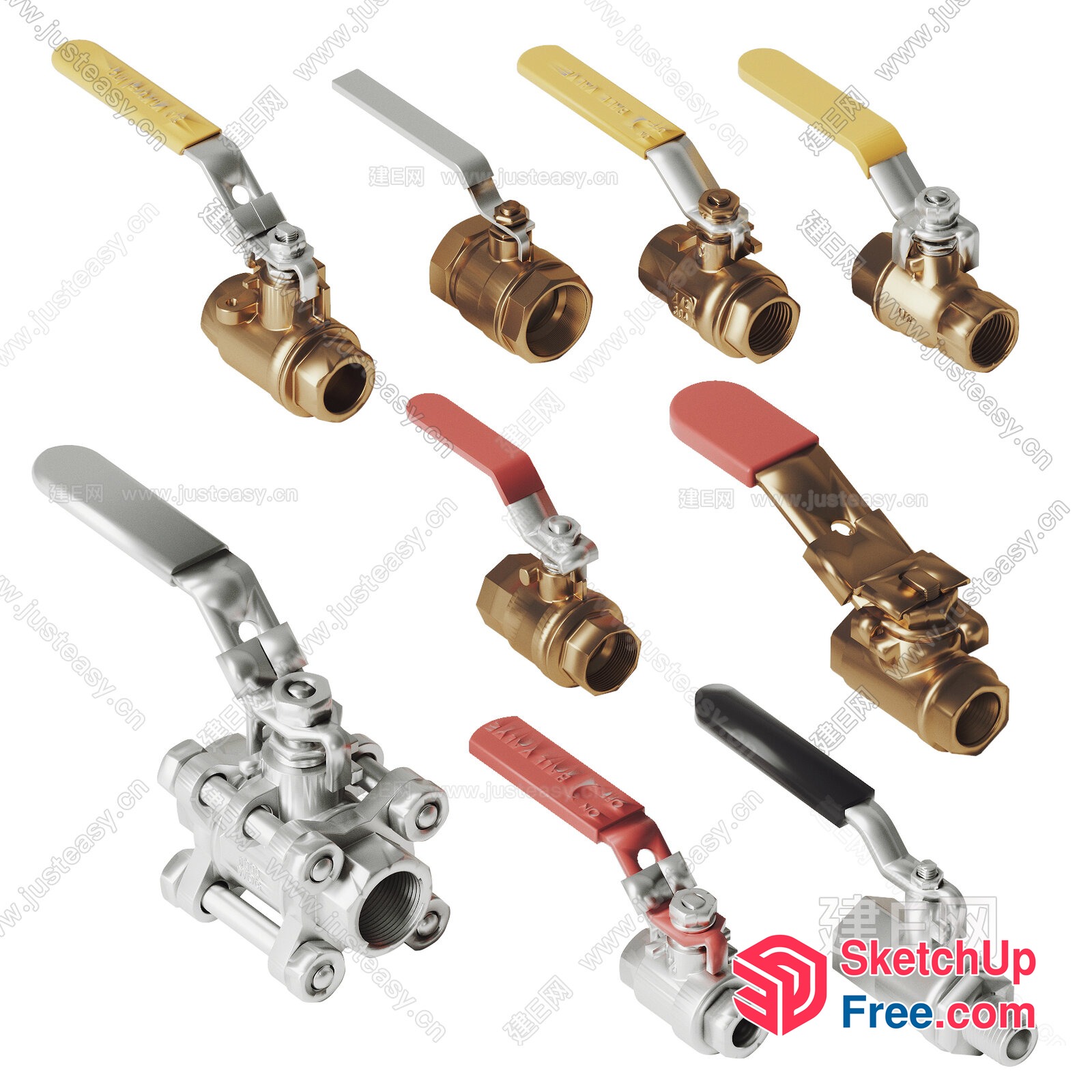 Various Valve Types 3D SketchUp File