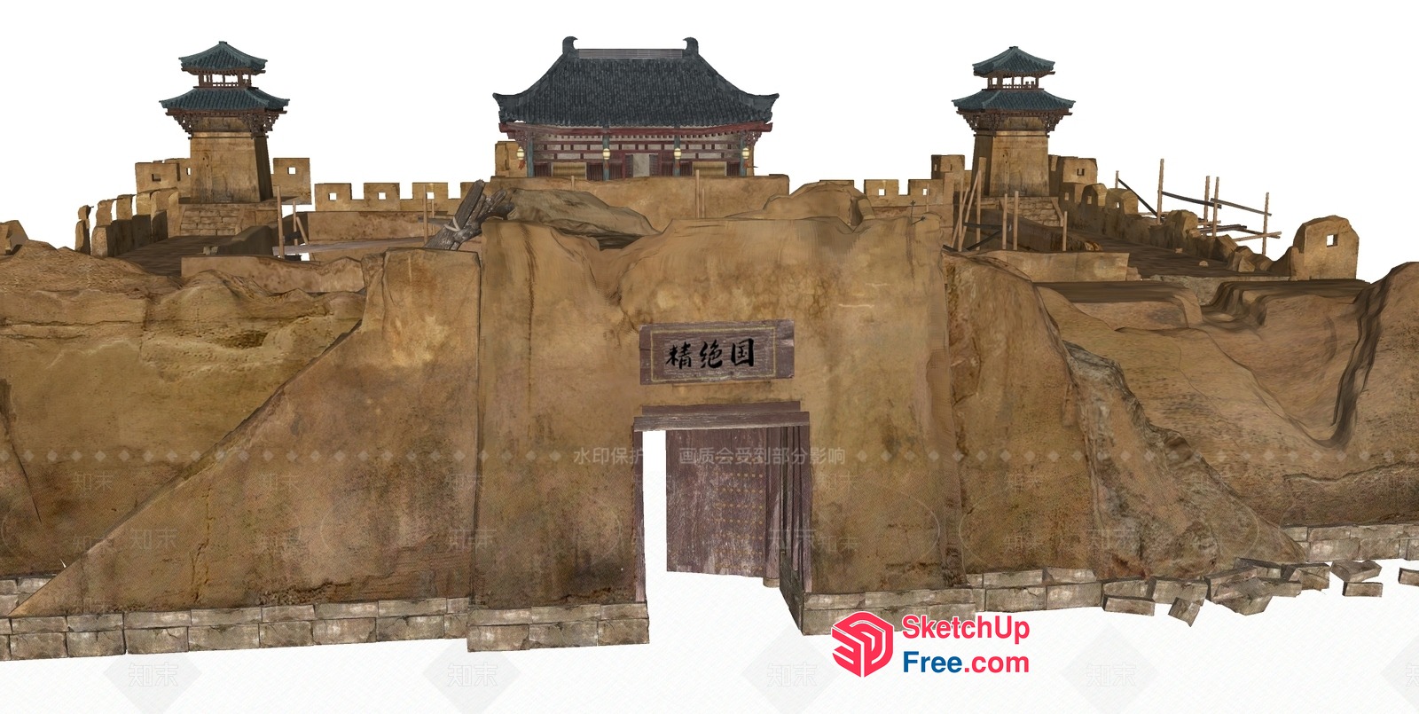 Ancient Chinese Castle Gate 3D SketchUp File