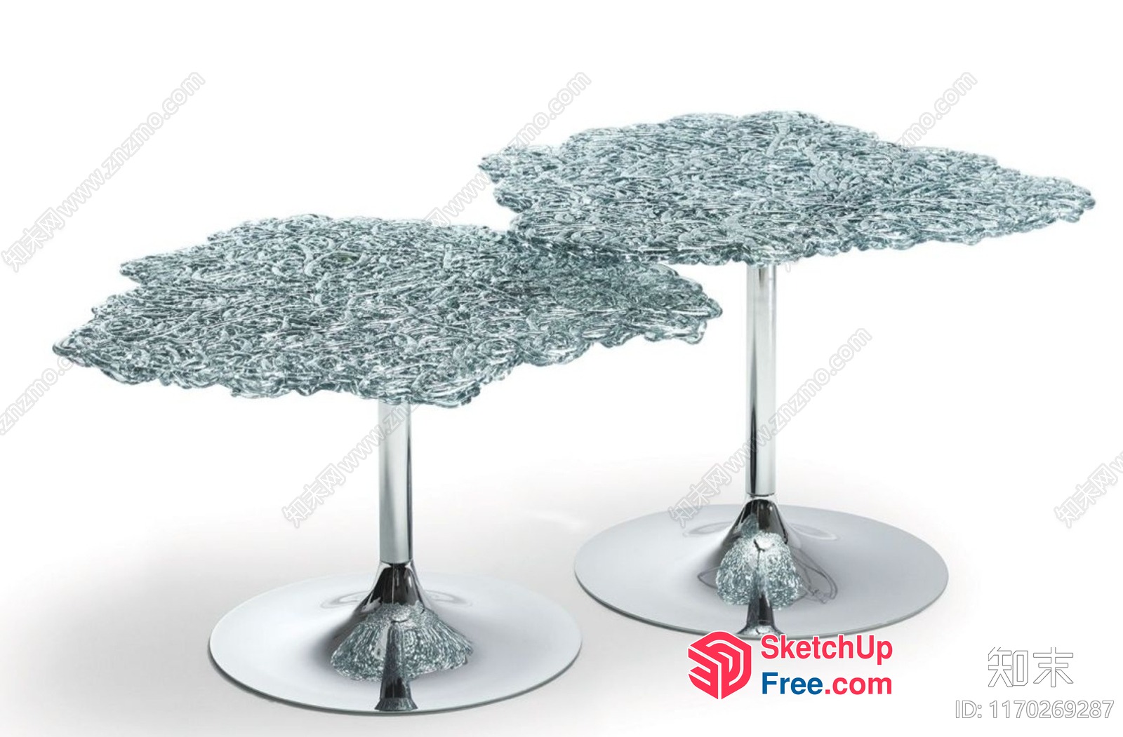 Glassy Modern Tree-Shaped Tables 3D SketchUp File