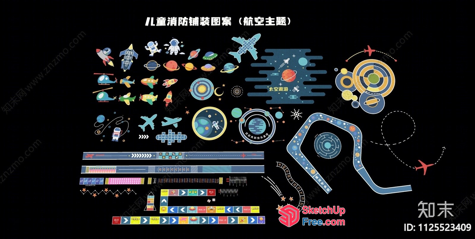 Space-Themed Decorative Elements 3D SketchUp File